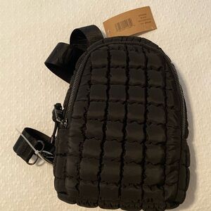 Black Quilted Puffer backpack or shoulder bag